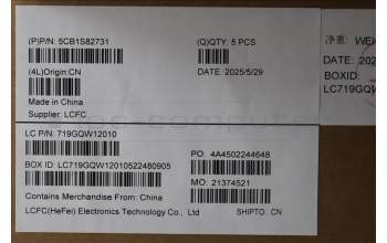 Lenovo 5CB1S82731 C-Cover with keyboard, US English Euro, Luna Grey, Non-FingerPrint, US