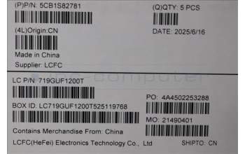 Lenovo 5CB1S82781 C-Cover with keyboard, Hebrew, Eclipse Black, RGB Backlight, Anodizing Sandblasting