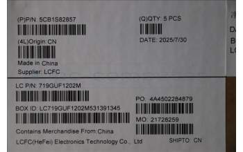 Lenovo 5CB1S82857 C-Cover with keyboard, UK English, Eclipse Black, Anodizing Sandblasting, UK