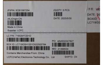 Lenovo 5CB1S87254 C-Cover with keyboard, Russian, Eclipse Black, White Backlight, US