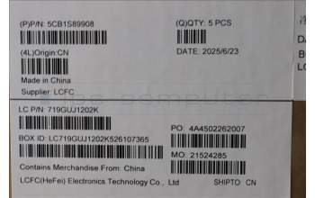 Lenovo 5CB1S89908 C-Cover with keyboard, US English Euro, Eclipse Black, White Backlight, Anodizing Sandblasting, US