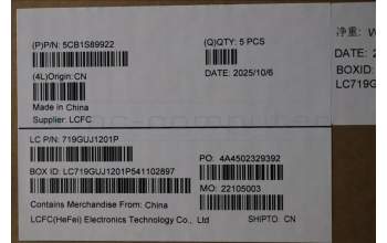 Lenovo 5CB1S89922 C-Cover with keyboard, Portuguese, Eclipse Black, White Backlight, Anodizing Sandblasting, UK