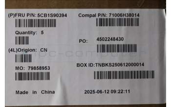 Lenovo 5CB1S90394 C-Cover with keyboard, Nordic, Luna Grey, White Backlight, UK