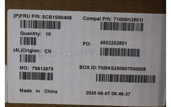 Lenovo 5CB1S90408 C-Cover with keyboard, English, Luna Grey, RGB Backlight, US