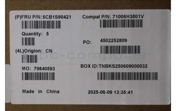 Lenovo 5CB1S90421 C-Cover with keyboard, Portuguese, Luna Grey, RGB Backlight