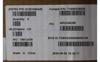 Lenovo 5CB1S90426 C-Cover with keyboard, German, Luna Grey, RGB Backlight, UK