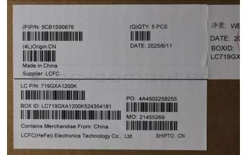 Lenovo 5CB1S90676 C-Cover with keyboard, Hebrew, Eclipse Black