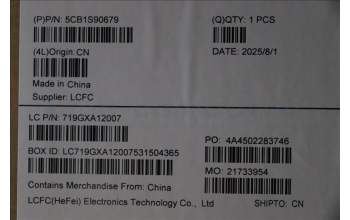 Lenovo 5CB1S90679 C-Cover with keyboard, Italian, Eclipse Black, UK