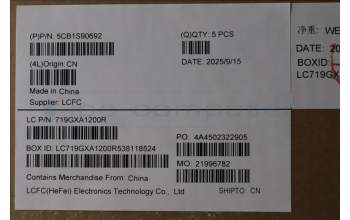 Lenovo 5CB1S90692 C-Cover with keyboard, Ukraine, Eclipse Black, US