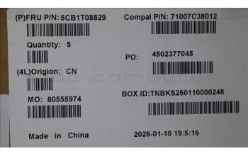 Lenovo 5CB1T08829 C-Cover with keyboard, Spanish, Non-Backlight, UK