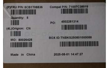 Lenovo 5CB1T08836 C-Cover with keyboard, German, Non-Backlight, UK