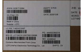 Lenovo 5CB1T10084 C-Cover with keyboard, Spanish, White Backlight, UK