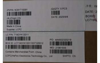 Lenovo 5CB1T10091 C-Cover with keyboard, Belgian, RGB Backlight, UK