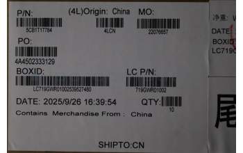 Lenovo 5CB1T17784 FRU LT4E0_RJ45_DOOR_WLAN_BK_ASSY