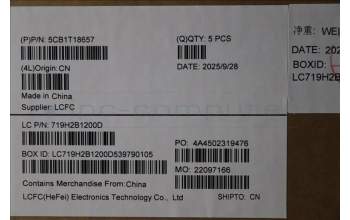 Lenovo 5CB1T18657 C-Cover with keyboard, Czech Slovakian, Eclipse Black , RGB Backlight, UK