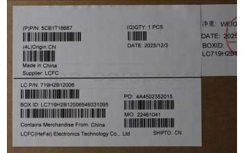 Lenovo 5CB1T18667 C-Cover with keyboard, Hungarian, Eclipse Black , RGB Backlight, UK