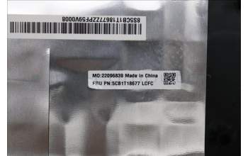 Lenovo 5CB1T18677 C-Cover with keyboard, Spanish, Eclipse Black , RGB Backlight, UK