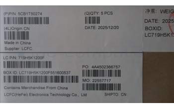 Lenovo 5CB1T50274 C-Cover with keyboard, French Arabic, Luna Grey, Non-Backlight, UK