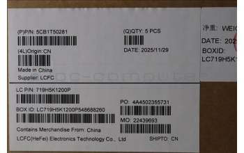 Lenovo 5CB1T50281 C-Cover with keyboard, Italian, Luna Grey, Non-Backlight, UK