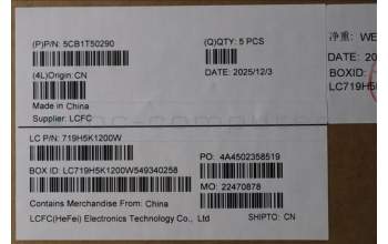 Lenovo 5CB1T50290 C-Cover with keyboard, Switzerland, Luna Grey, Non-Backlight, UK