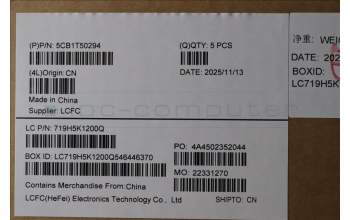 Lenovo 5CB1T50294 C-Cover with keyboard, UK English, Luna Grey, Non-Backlight, UK