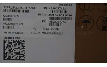 Lenovo 5CB1T57680 C-Cover with keyboard, German, Arctic Grey, Backlight, UK