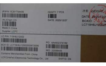 Lenovo 5CB1T94406 D-Cover, 83SK, 4EX, Luna Gery