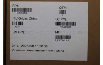 Lenovo 5D10S40194 Lenovo LCD Module, 14\", WUXGA, Non_Touch, Glare, OLED, 400nit, 100%DCI-P3, Cosmic Blue, W/HD Camera