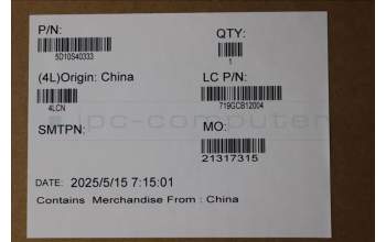 Lenovo 5D10S40333 Lenovo LCD Module, 15\", WQXGA, Non_Touch, Glare, OLED, 500nit, 100%DCI-P3, Cosmic Blue, W/5MP Camera