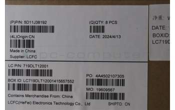 Lenovo 5D11J38192 DISPLAY FRU NE160QDM-NZ 16WQX Color BOE