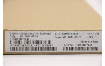 Lenovo 5D50U84448 Keyboard External,USB,German,Black,Non_Backlight