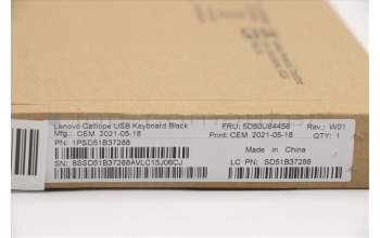 Lenovo 5D50U84456 Keyboard External,USB,Korean,Black
