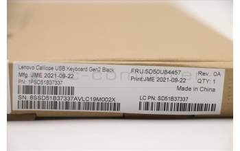 Lenovo 5D50U84457 DT_KYB USB Calliope KB BK LA SPA