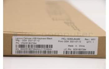 Lenovo 5D50U84462 Keyboard External, USB, Russian Cyrillic, Black, Non Backlight