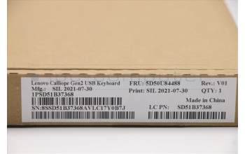 Lenovo 5D50U84488 Externe Tastatur, USB, Tschechisch/Slowakisch, Weiß, Nicht beleuchtet