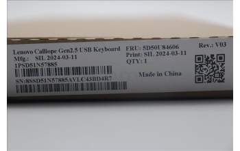 Lenovo 5D50U84606 Keyboard External,USB,US English Euro,Black