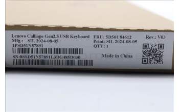 Lenovo 5D50U84612 Keyboard External,USB,Nordic,Black