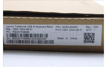 Lenovo 5D50U84630 AI Keyboard External,USB,Canada French 058,Black