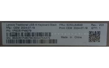 Lenovo 5D50U84649 AI Keyboard External,USB,Swedish/Finnish,Black