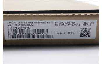 Lenovo 5D50U84650 AI Keyboard External,USB,Swiss French/German,Black