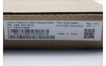Lenovo 5D50U84661 AI Keyboard External,USB,Nordic,Black
