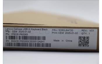 Lenovo 5D50U84720 AI Keyboard External,USB,Dutch,Black