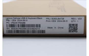 Lenovo 5D50U84726 AI Keyboard External,USB,Greek/US English,Black