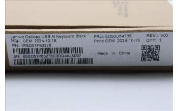 Lenovo 5D50U84735 AI Keyboard External,USB,Polish,Black