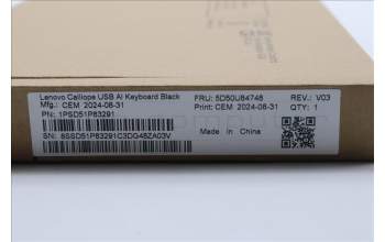 Lenovo 5D50U84748 AI Keyboard External,USB,US English Euro,Black