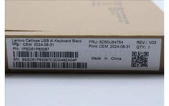 Lenovo 5D50U84754 AI Keyboard External,USB,Nordic,Black