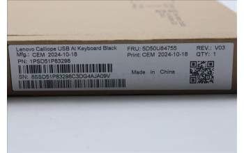 Lenovo 5D50U84755 AI Keyboard External,USB,Kazakhstan,Black