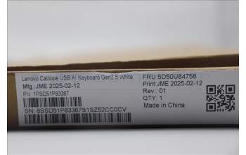 Lenovo 5D50U84758 Calliope USB AI KB G2.5 WHT
