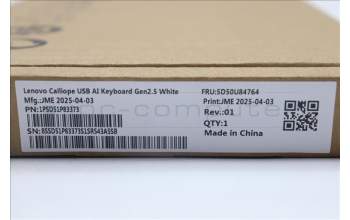 Lenovo 5D50U84764 AI Keyboard External,USB,Czech/Slovakian,White