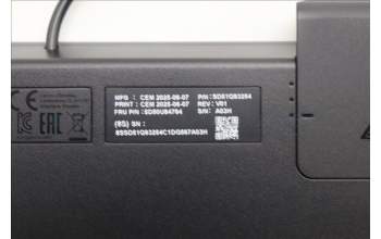 Lenovo 5D50U84784 AI Keyboard External, USB, Hebrew, Black